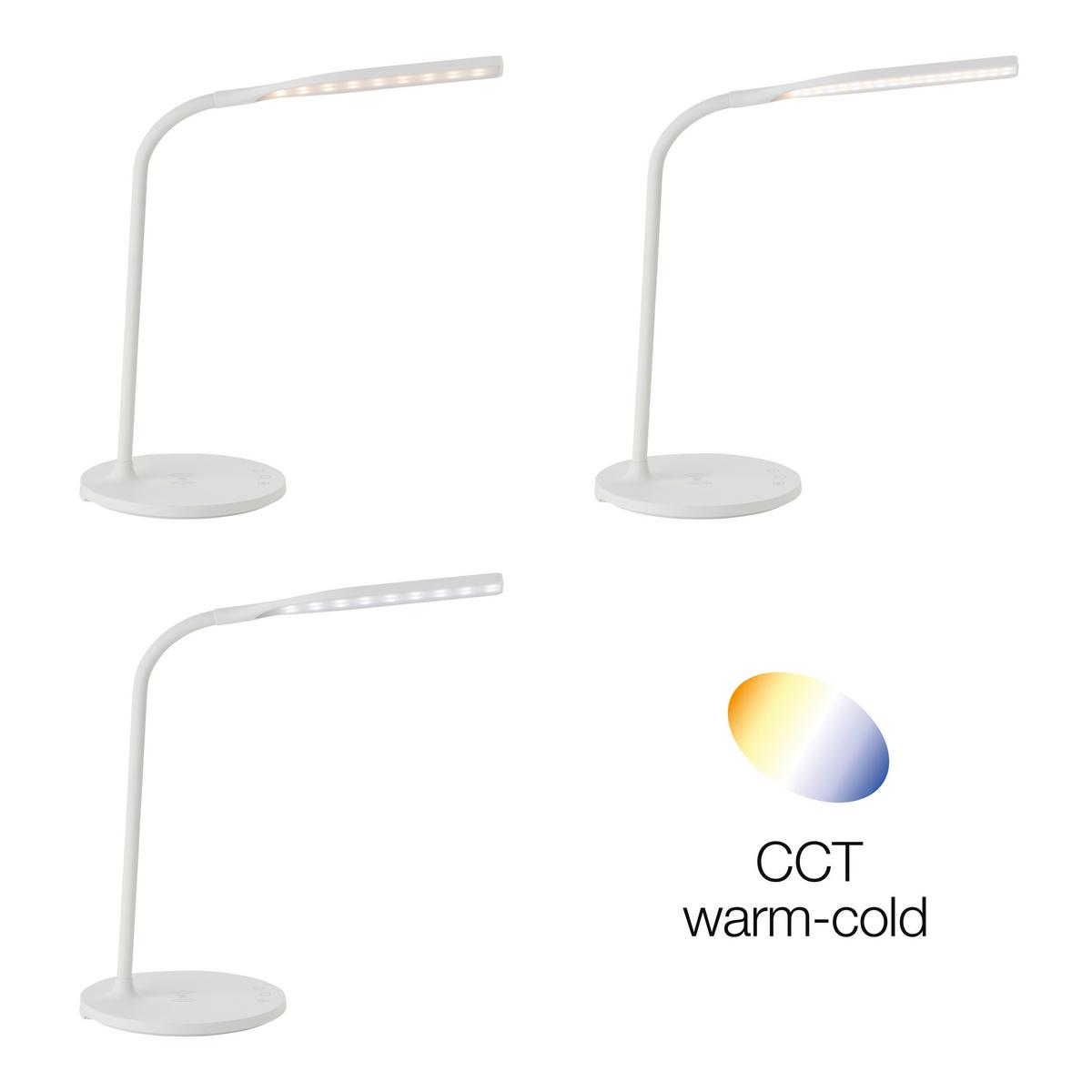Led-schreibtischlampe Joni Dimmbar Weiß Handyladefunktion - Weiß, Basics, Kunststoff (17/34/33cm) - Brilliant