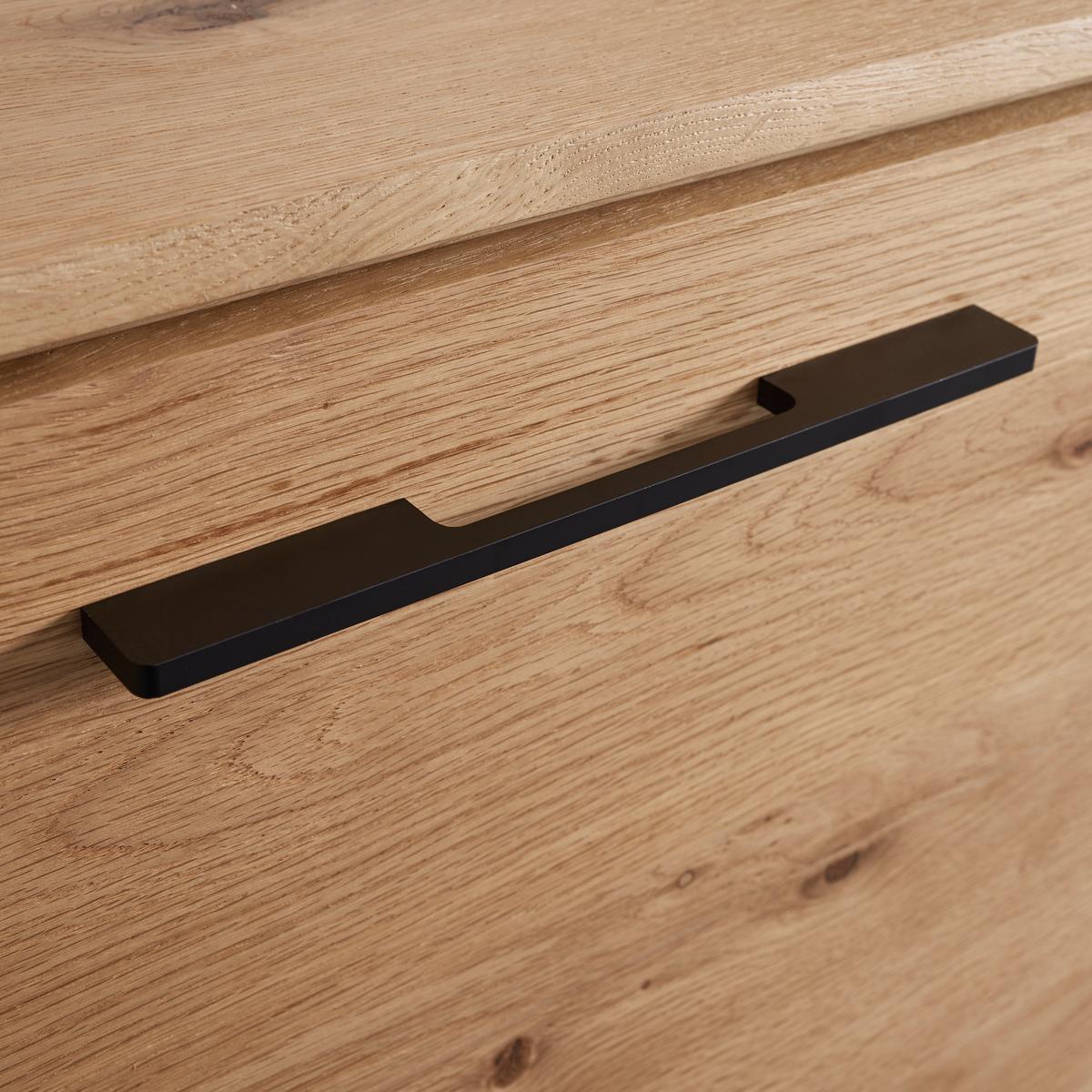Široká komoda EMILIO dub - čierna/farba duba, Modern, kov/drevo (170/85/40cm) - Bessagi Home