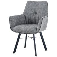 Armlehnstuhl Allie 125 Grau - Grau, Design, Textil/Metall (64/91/61cm) - Kayoom