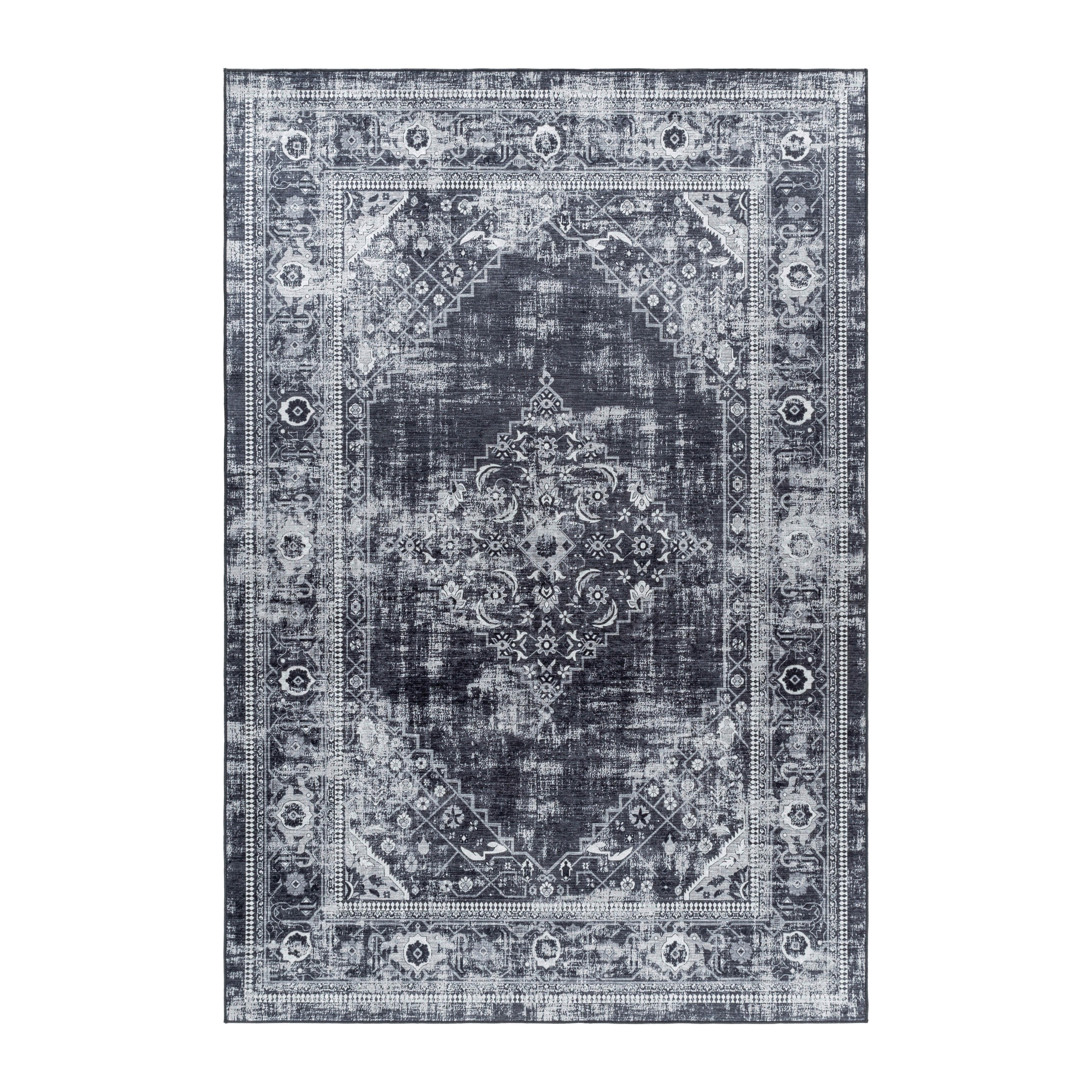Flachwebteppich Fiesta - Schwarz, Design, Textil (140/200cm) - Novel