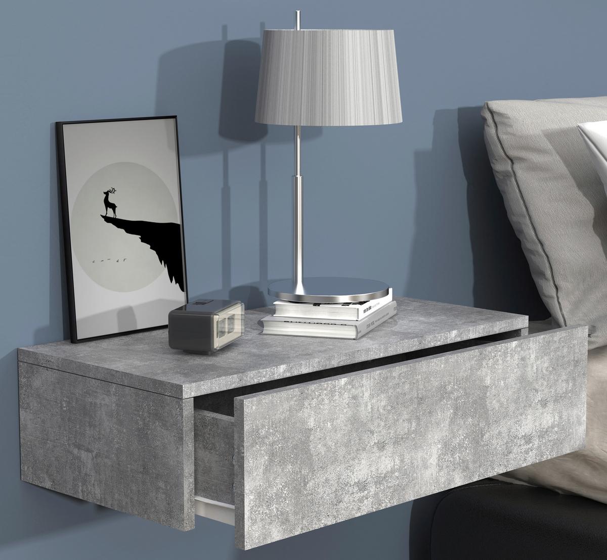 Nachtkästchen Usal M B: 60 Cm Grau - Grau, MODERN, Holzwerkstoff (60/15/30cm) - MID.YOU