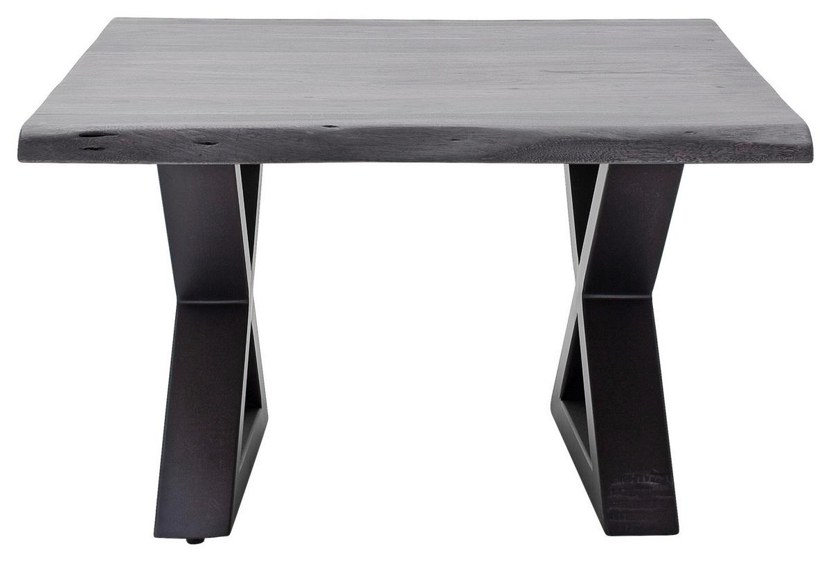 Couchtisch Holz Mit Massiver Tischplatte Cartagena, Akazie - Anthrazit/Grau, MODERN, Holz/Metall (75/45/75cm)