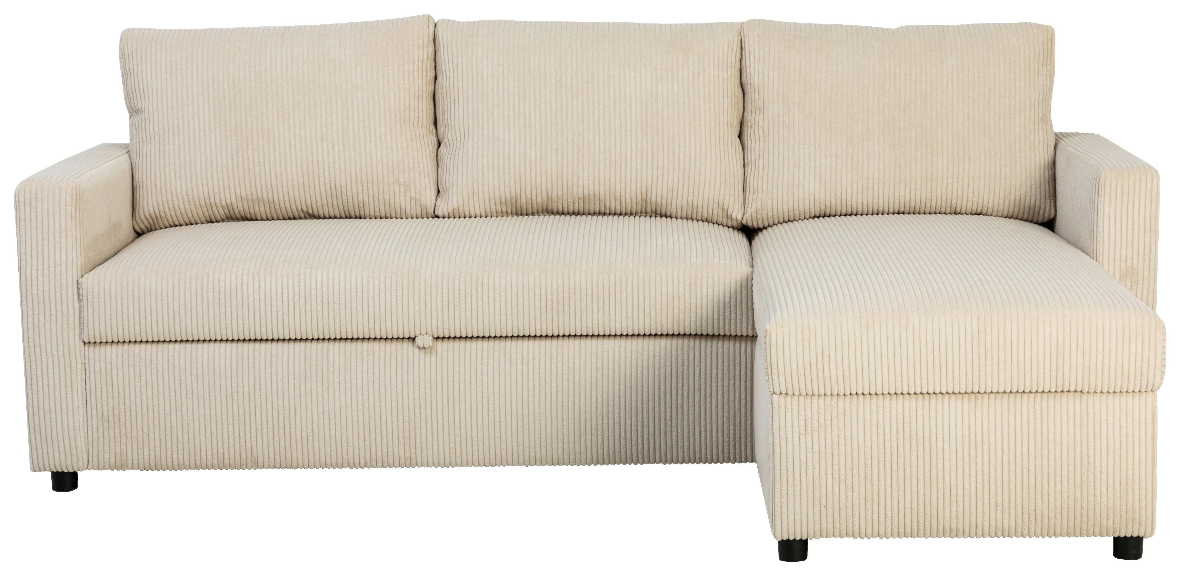 Ecksofa Paris Grün mit Schlaffunktion L: 215 cm - Schwarz/Grün, Basics, Holz/Holzwerkstoff (215/145/82cm)