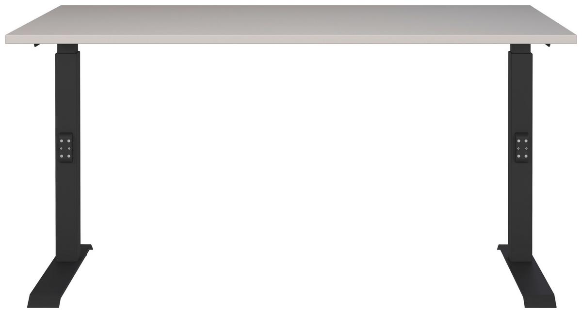 Schreibtisch Schwarz/Kaschmir L: 140cm - Kaschmir/Schwarz, MODERN, Holzwerkstoff/Metall (140/80/68-91cm) - Germania