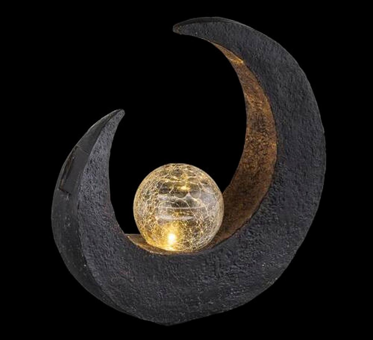 Solarleuchte 33469 - Klar/Schwarz, Design, Glas/Kunststoff (29,4/9/30,5cm) - Globo