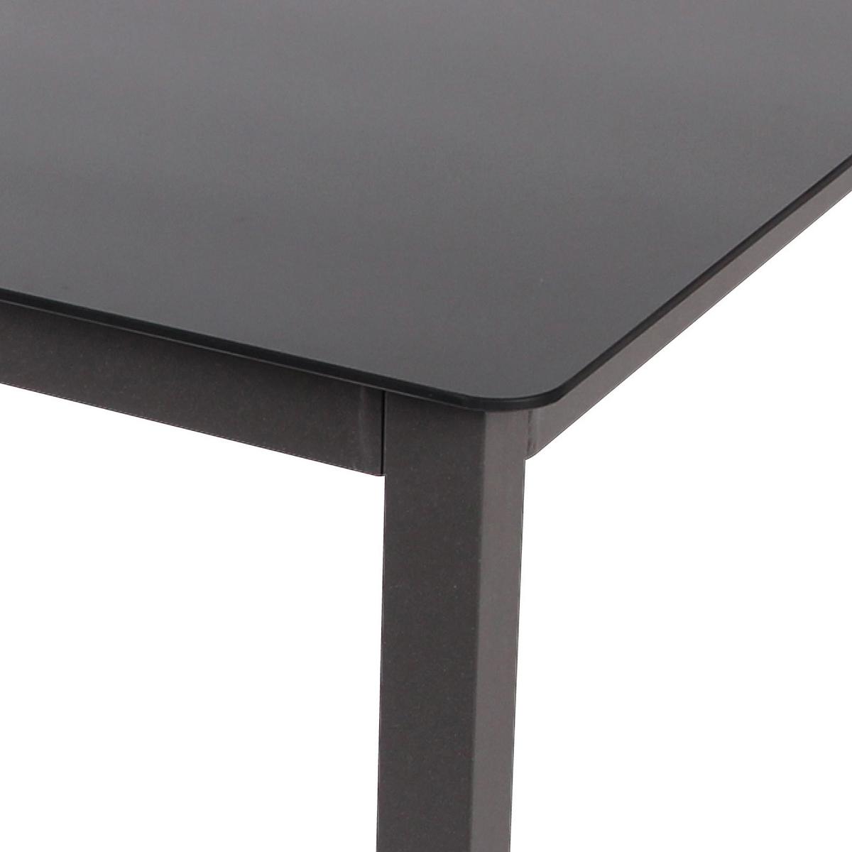 Gartentisch Aluminium/Glas L 80 cm - Schwarz, Basics, Glas/Metall (80/73/80cm) - MID.YOU
