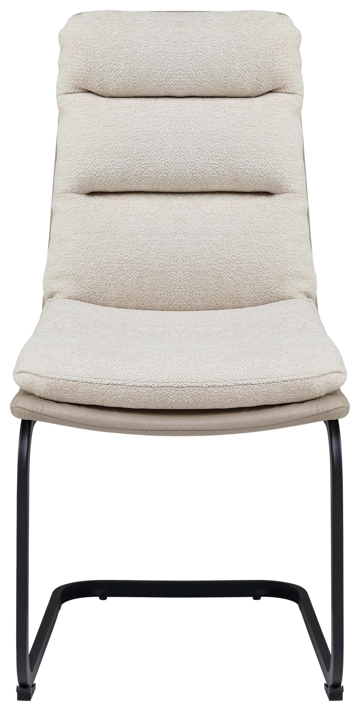 Schwingstuhl Grando - Beige/Schwarz, MODERN, Textil/Metall (45/91.5/62cm) - Livetastic