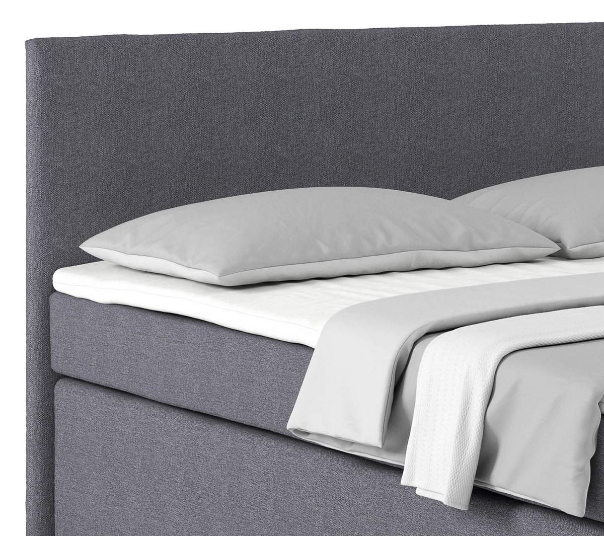 Postel Boxspring NERO PL: 160/200 cm, tmavě šedá - tmavě šedá/světle šedá, Konvenční, kov/textil (160/200cm)