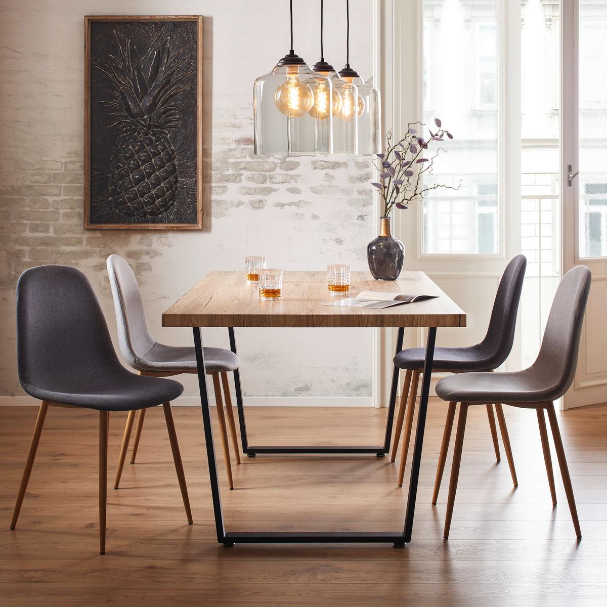 Jedálenský stôl Dave 160x90 cm - čierna/farba duba, Modern, kov/drevo (160/90/76cm) - Modern Living