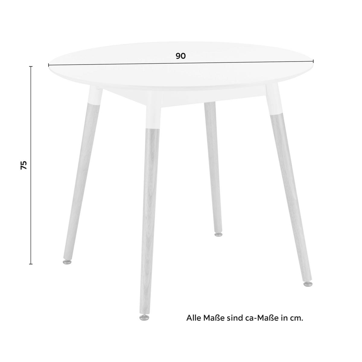 Jídelní stůl GAIA 90 cm - bílá/barvy dubu, Moderní, dřevo/kompozitní dřevo (90/75cm) - Bessagi Home