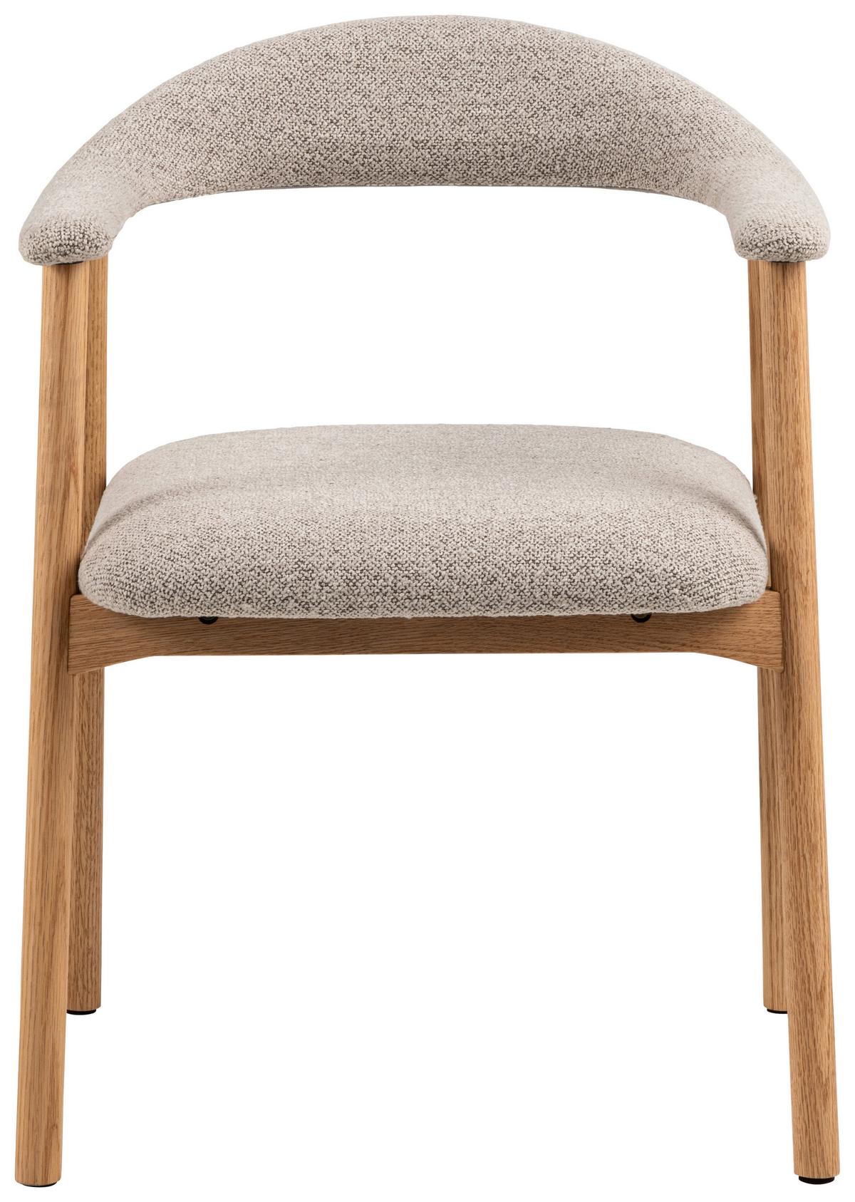 Armlehnstuhl Addi - Eichefarben/Beige, Trend, Holz/Textil (56/75,5/54cm) - MID.YOU