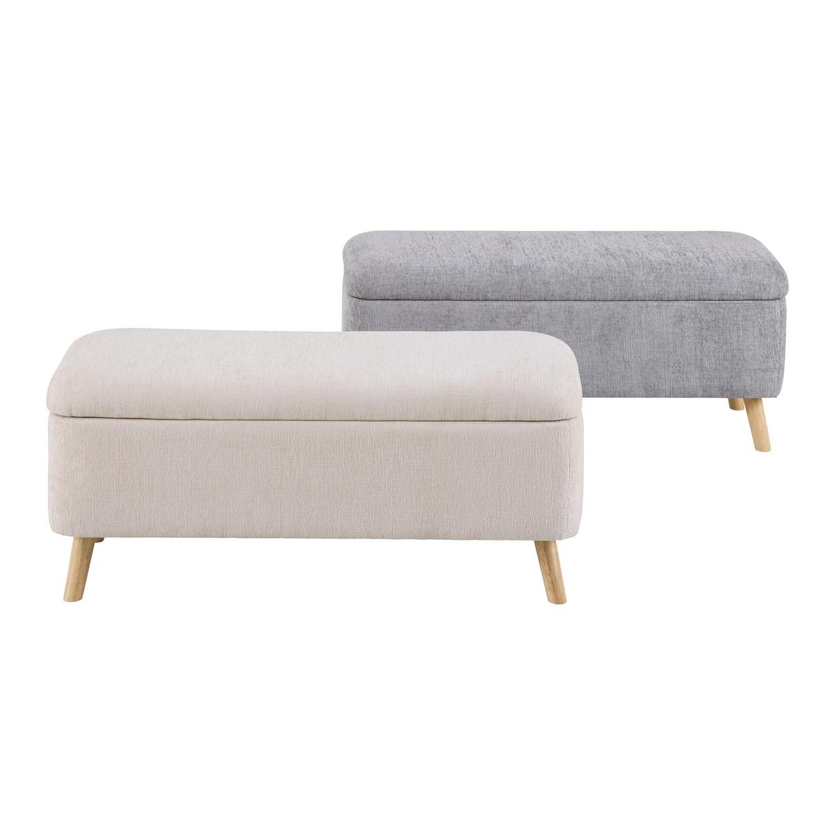 SEDACÍ LAVICE JENSON -EXKLUSIV- - šedá/přírodní barvy, Moderní, dřevo/textil (100/43/40cm) - Mömax