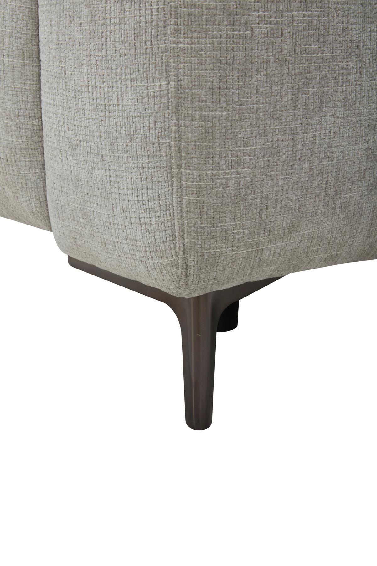 Trojmiestna pohovka ALVARO, sivý zamat, relax.funkcia - sivá/prírodná farba, Modern, kov/drevo (220/79/109cm) - Mömax