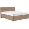 Manželská posteľ ALORA 180x200, béžová - svetlohnedá/chrómová, drevo/plast (180/200cm)