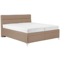 Manželská posteľ ALORA 180x200, béžová - svetlohnedá/chrómová, drevo/plast (180/200cm)