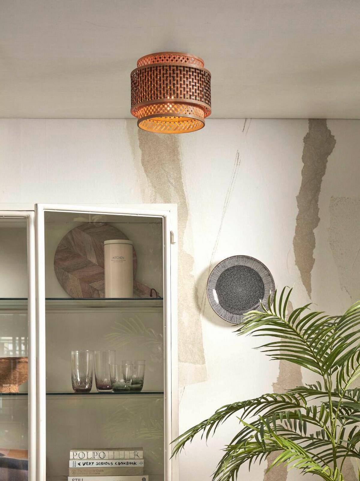 Deckenleuchte Bhutan/C/2520/Bn - Schwarz/Naturfarben, Trend, Holz (25/20cm) - Good & Mojo