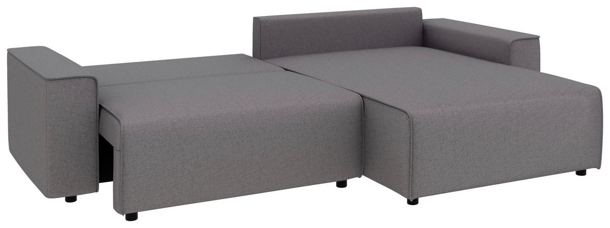 Ecksofa Chance, D.grau S: 265x164 cm - Dunkelgrau/Schwarz, MODERN, Textil (265/164cm) - Trendmanufaktur