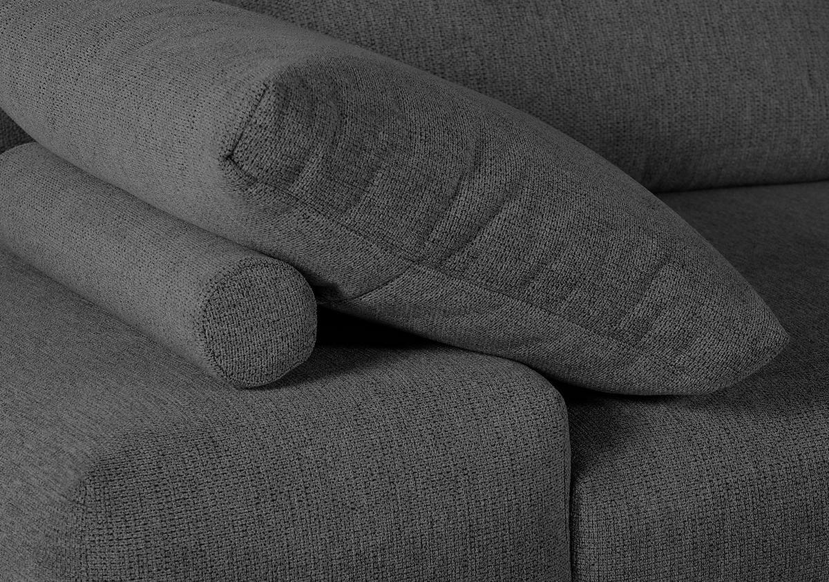 Ecksofa Bolzano - Dunkelgrau/Schwarz, KONVENTIONELL, Textil (310/240cm) - MID.YOU