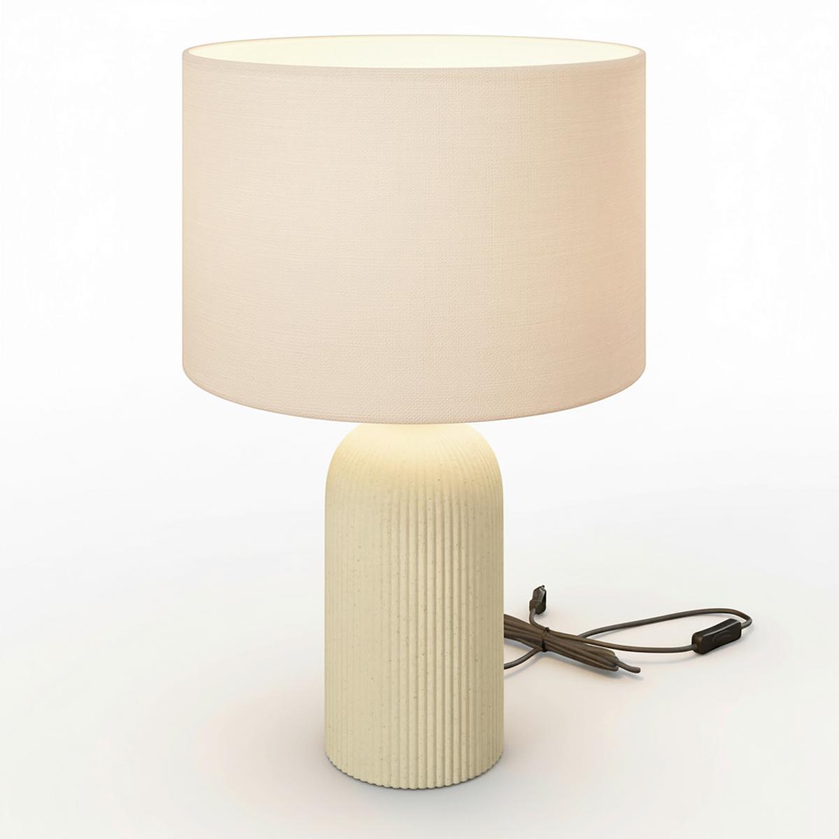 Nočná lampa LUCINA - krémová/béžová, Modern, kov/textil (30/46cm) - Bessagi Home