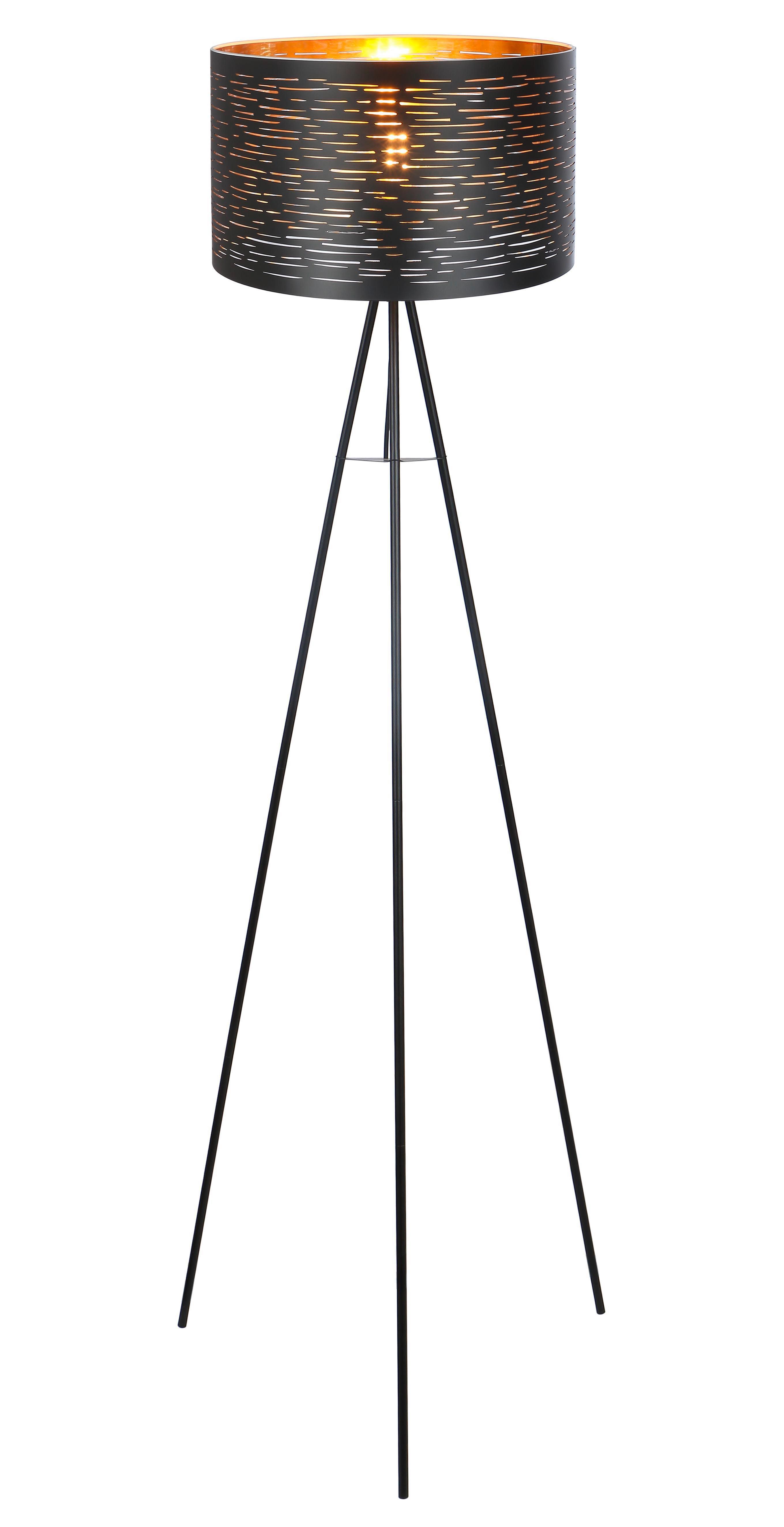 Stojací Svítidlo Tunno - černá/barvy zlata, Basics, kov/plast (69/153cm) - Globo