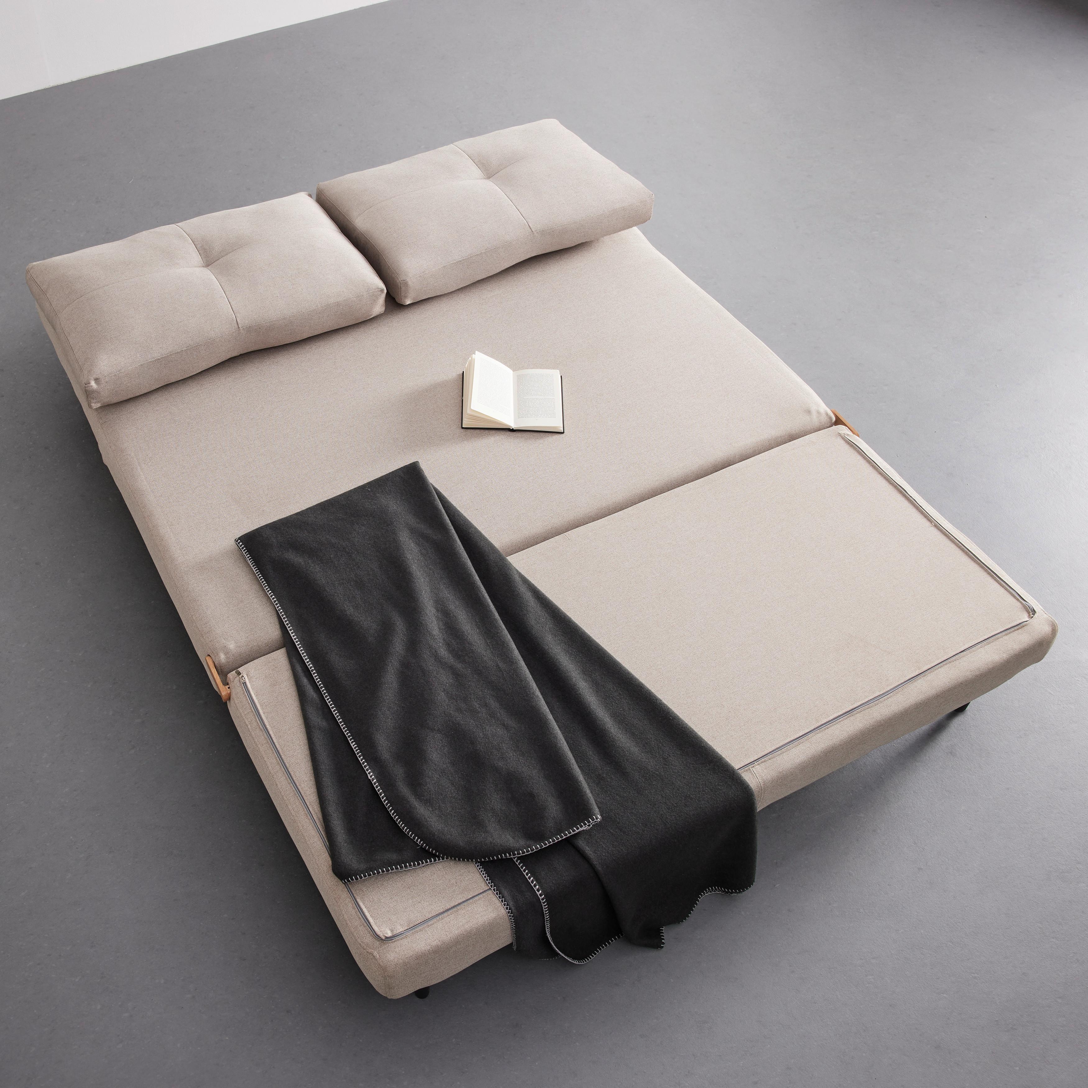 Rozkladacia pohovka MALIC béžová - farba duba/béžová, Modern, kov/textil (150/84/90cm) - Bessagi Home