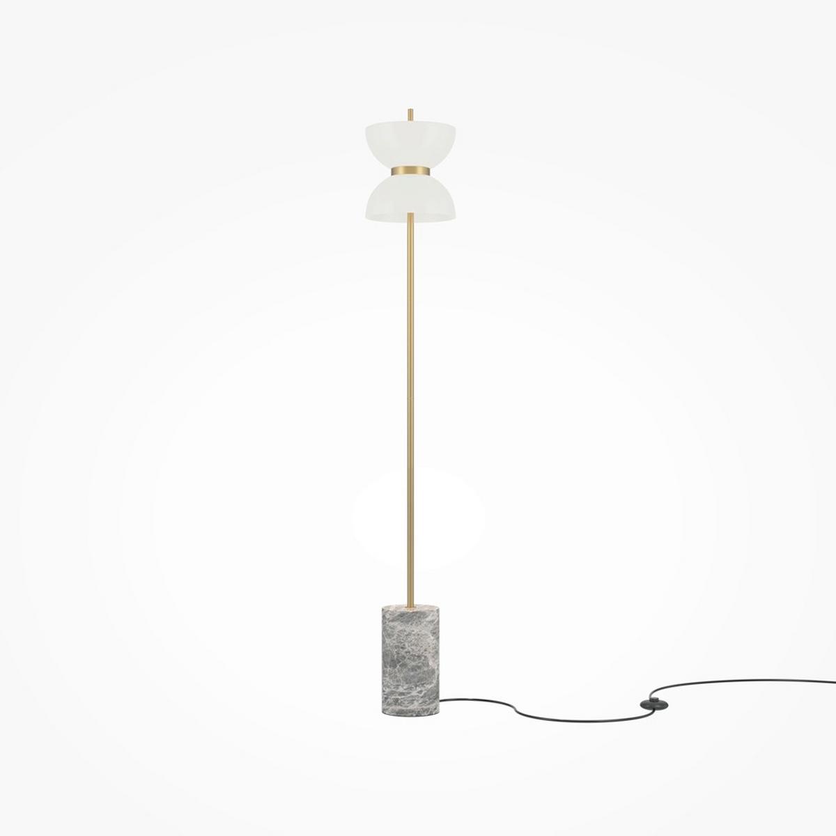 Stehleuchte Kyoto - Goldfarben/Grau, MODERN, Stein/Metall (22/145cm) - MAYTONI