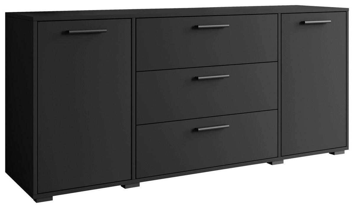 Komoda Bogota černá - černá, Basics, kompozitní dřevo/plast (150/68/40cm) - MID.YOU