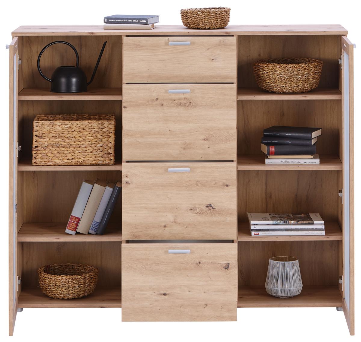 Kommode B: 135 cm Xeno Artisan Eiche Dekor - MODERN, Holzwerkstoff (135/115/37cm)