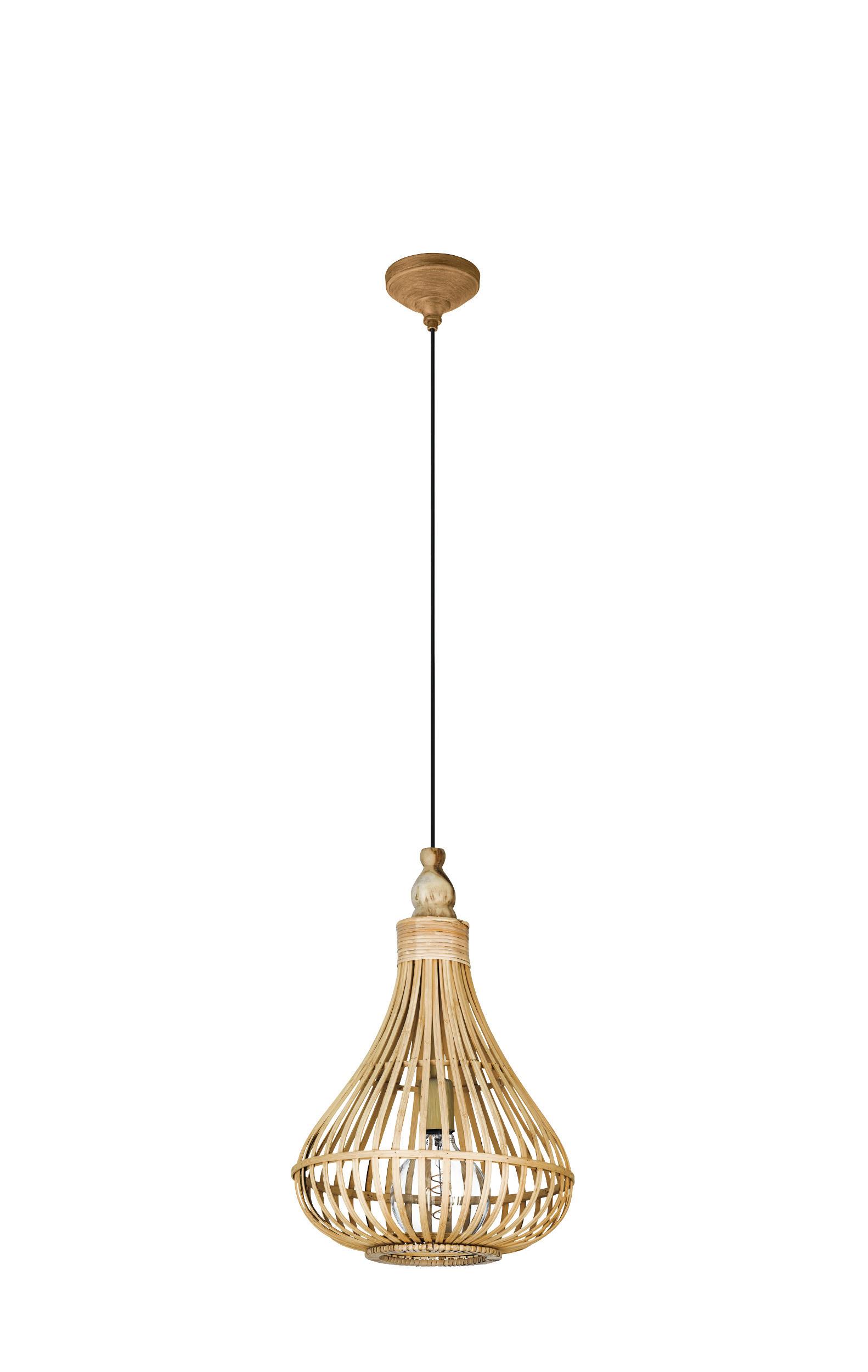ZÁVESNÉ SVIETIDLO AMSFIELD - hnedá, Natur, kov/drevo (35/110cm) - Eglo