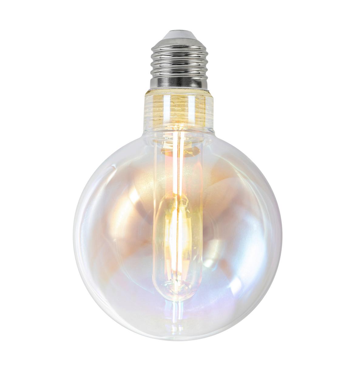 LED ŽÁROVKA DEKO - perleť, Romantický / Rustikální, kov/sklo (9,5/13,8cm) - Mömax