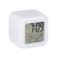WECKER inkl. Timer, Kalender, Wecker - Weiß, Basics, Kunststoff/Metall (8,8/8,5/9,2cm) - Grundig
