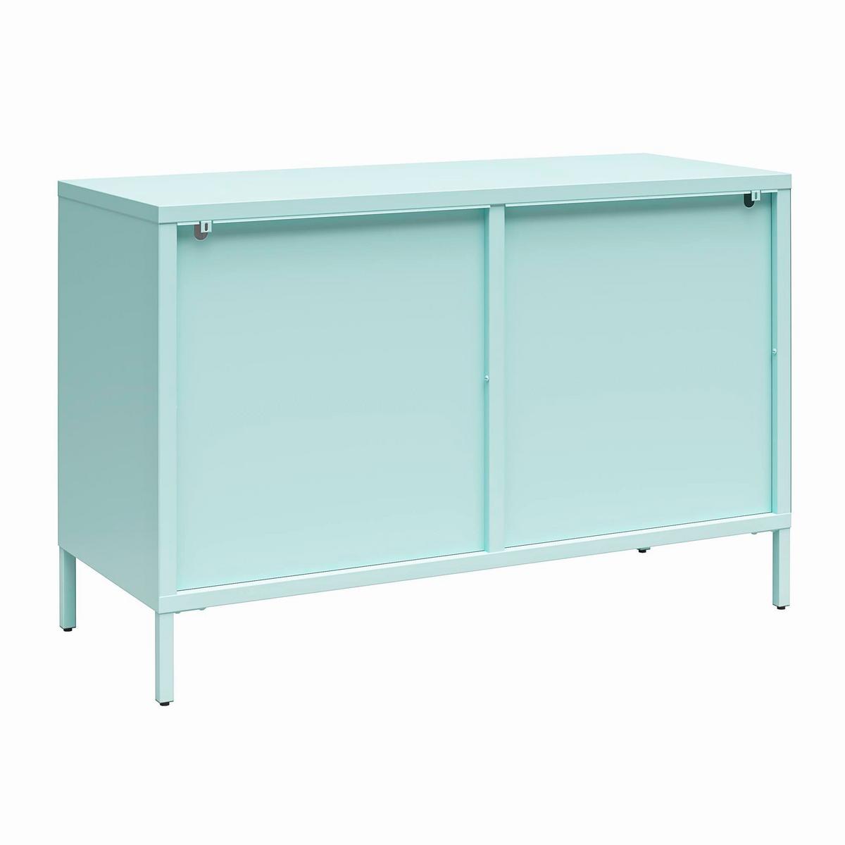 Kommode Luna Blau B: 100 cm - Blau, Design, Glas/Metall (100/64/40cm) - MID.YOU