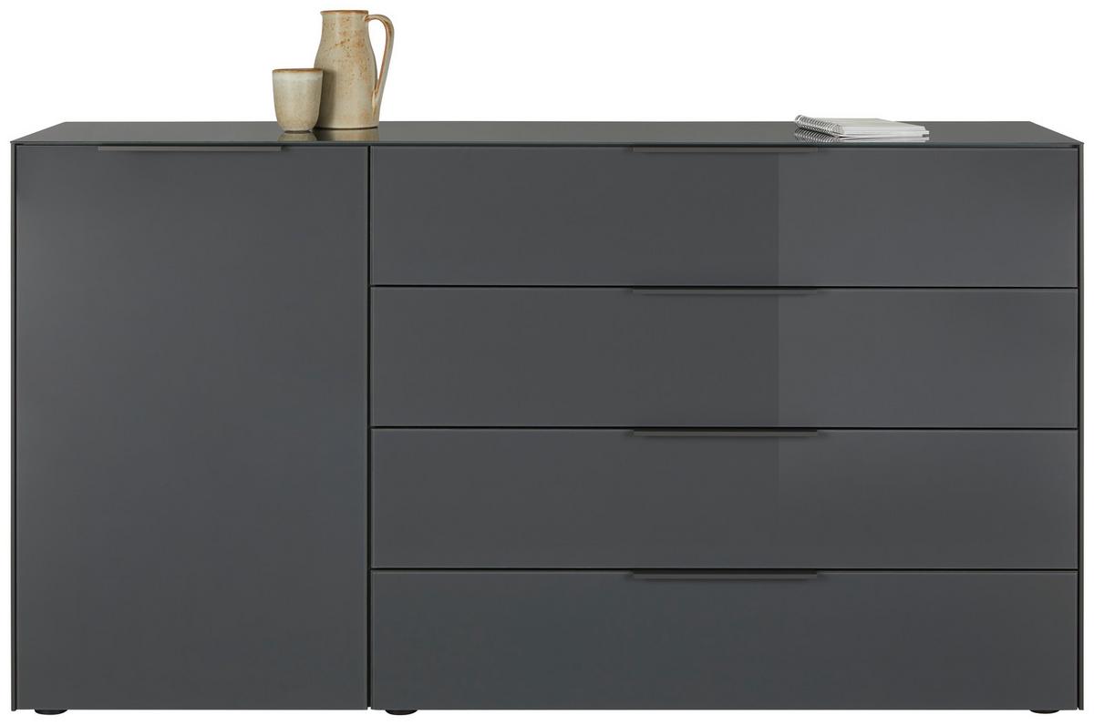 ŠIROKÁ KOMODA MAX BOX - barvy chromu/antracitová, Moderní, kov/kompozitní dřevo (177/97/45cm) - Premium Living