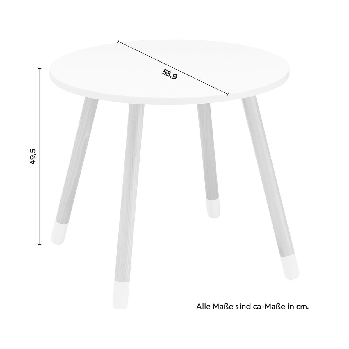 Dětský stůl Leni - bílá/barvy pinie, Moderní, dřevo (55,9/55,9/49,5cm) - Modern Living