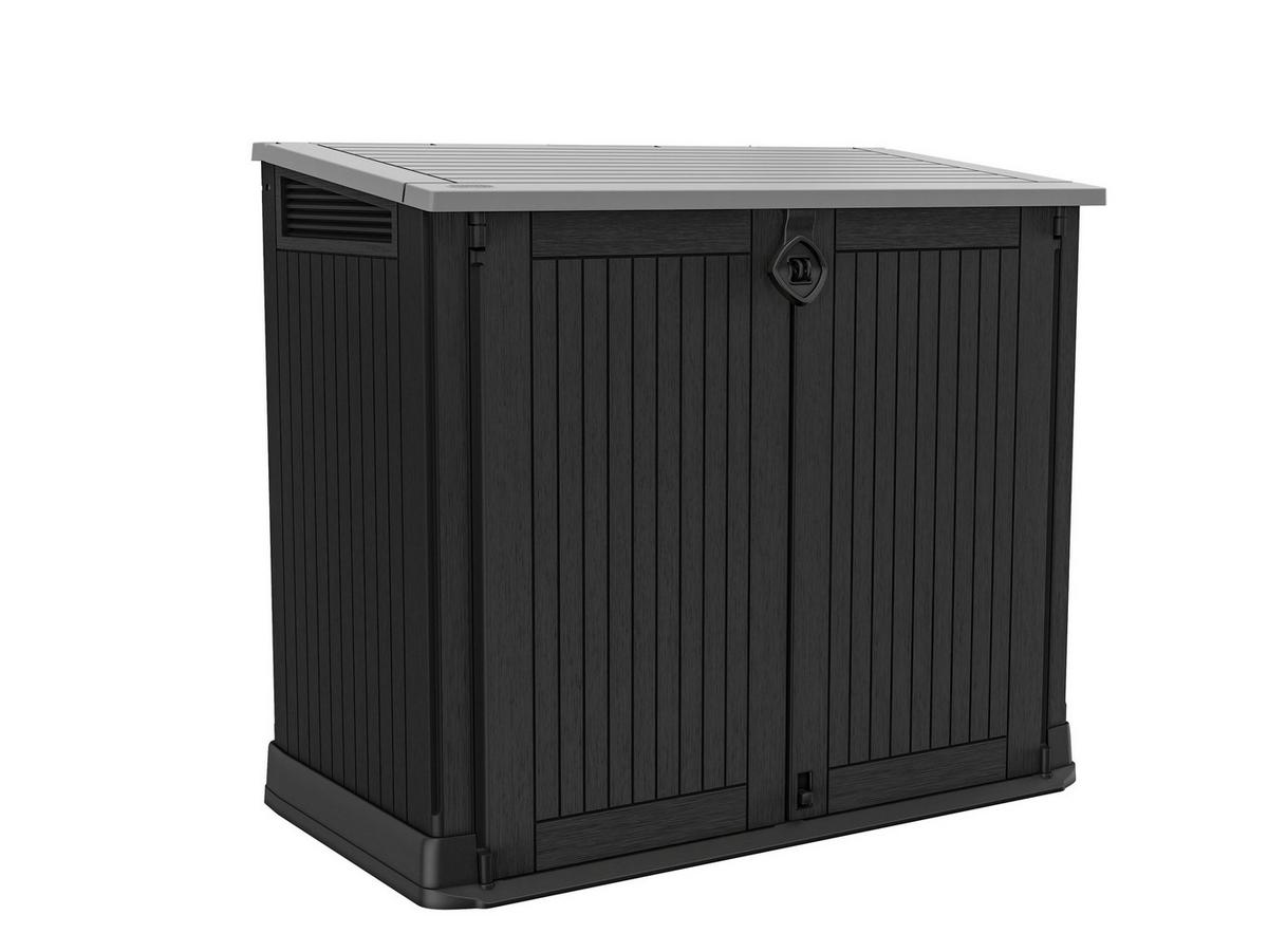 Kissenbox Store-It-Out-Midi 132x114x72 cm 845 L Schwarz - Hellgrau/Schwarz, MODERN, Kunststoff (132/114/72cm) - Keter
