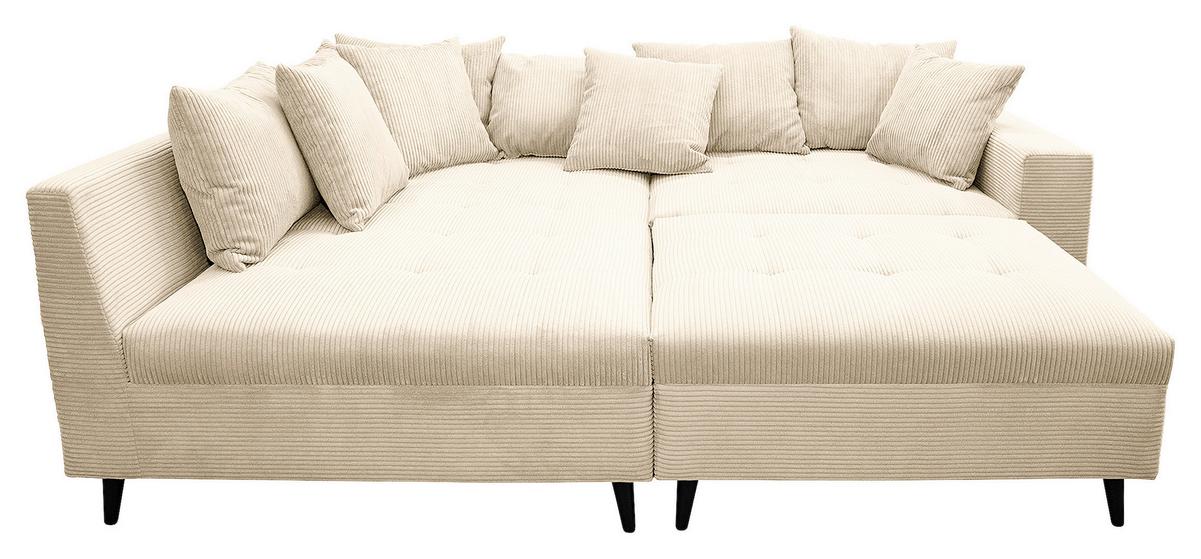 Ecksofa Pruno, Creme S: 174x247 Cm - Creme/Schwarz, Design, Textil (174/247cm) - MID.YOU