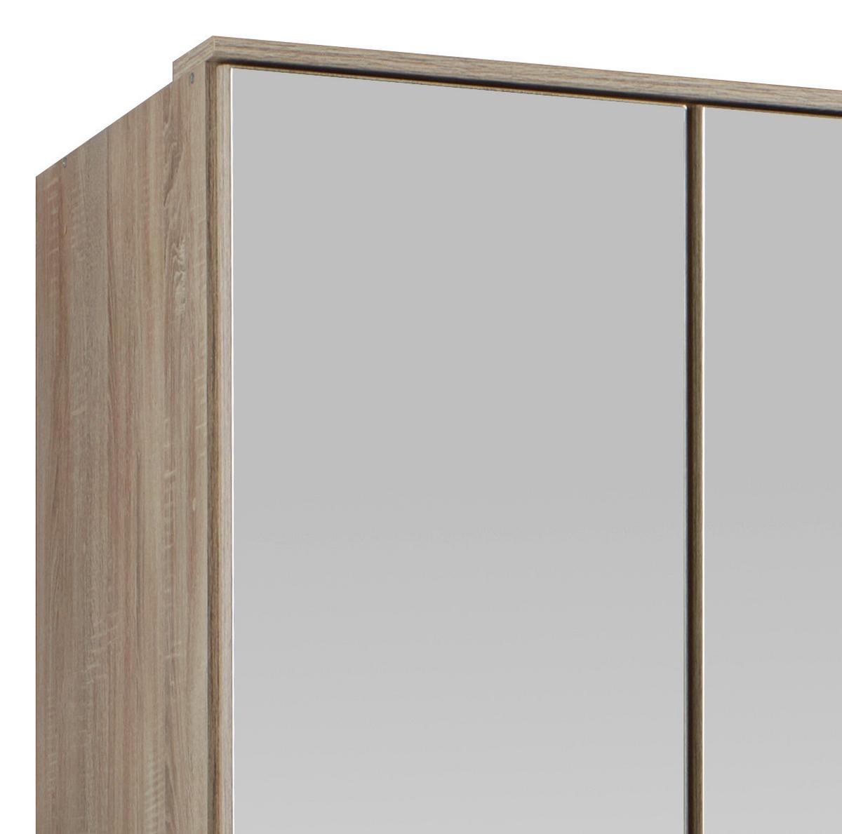 Drehtürenschrank Mit Spiegel 180cm Imago, Sägerau Dekor - Eichefarben, KONVENTIONELL, Glas/Holzwerkstoff (180/199/58cm) - MID.YOU