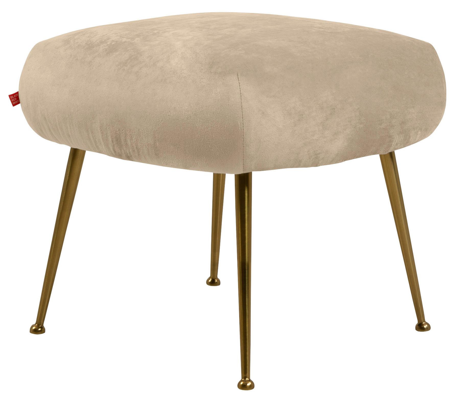 Hocker Cloe Beige B: 54 cm - Beige/Goldfarben, KONVENTIONELL, Textil (54/48/54cm) - MID.YOU