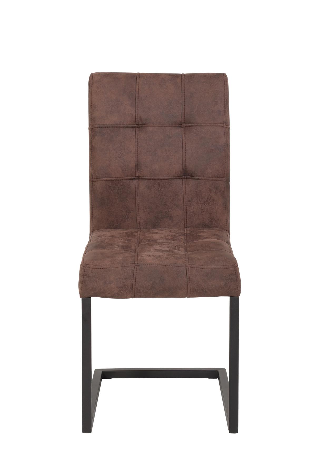 Schwingstuhl-Set Donna S - Anthrazit/Braun, MODERN, Textil/Metall (42/91/62cm) - MID.YOU