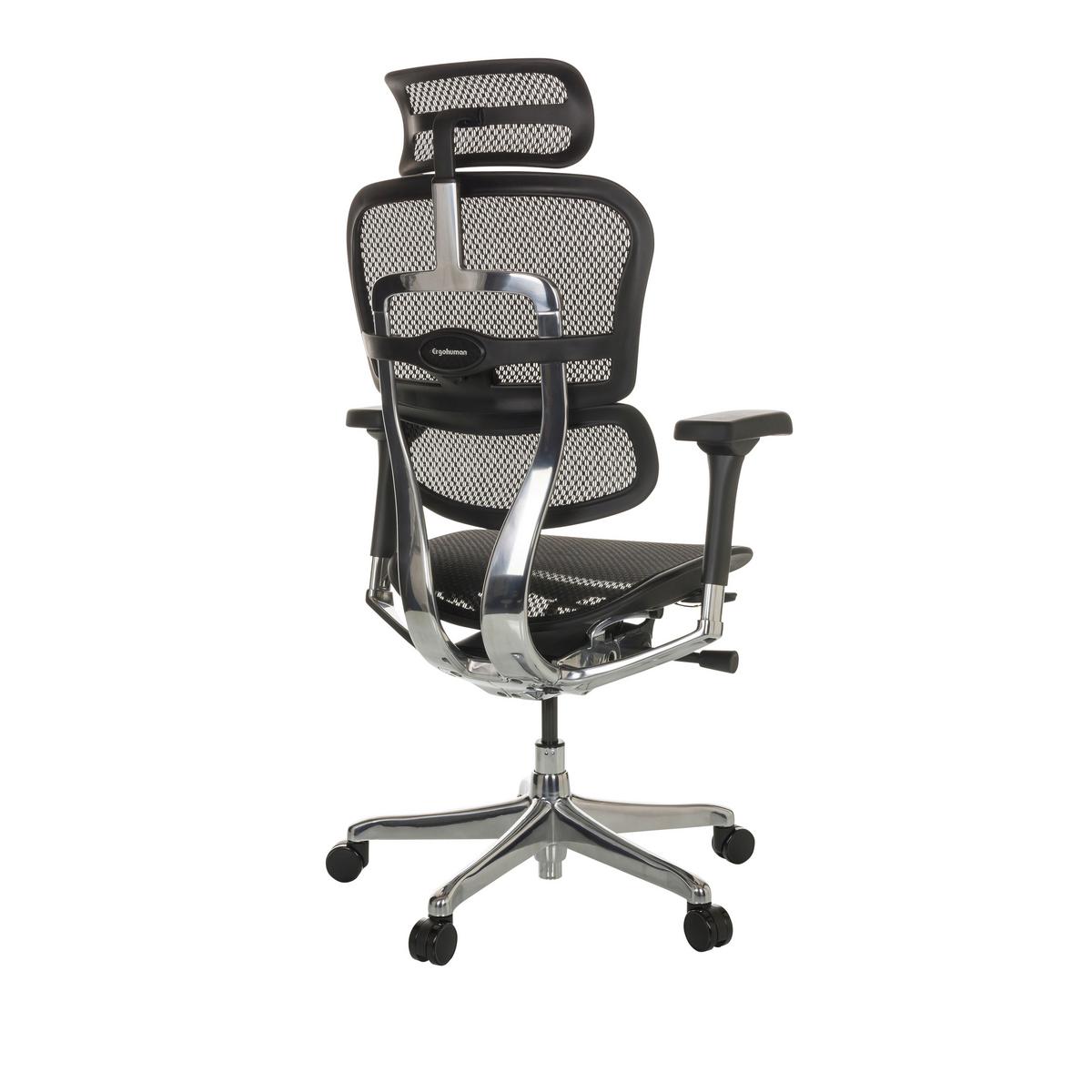 Drehstuhl Ergohuman I - Silberfarben/Schwarz, Basics, Kunststoff/Textil (69/119-144/65cm) - MID.YOU