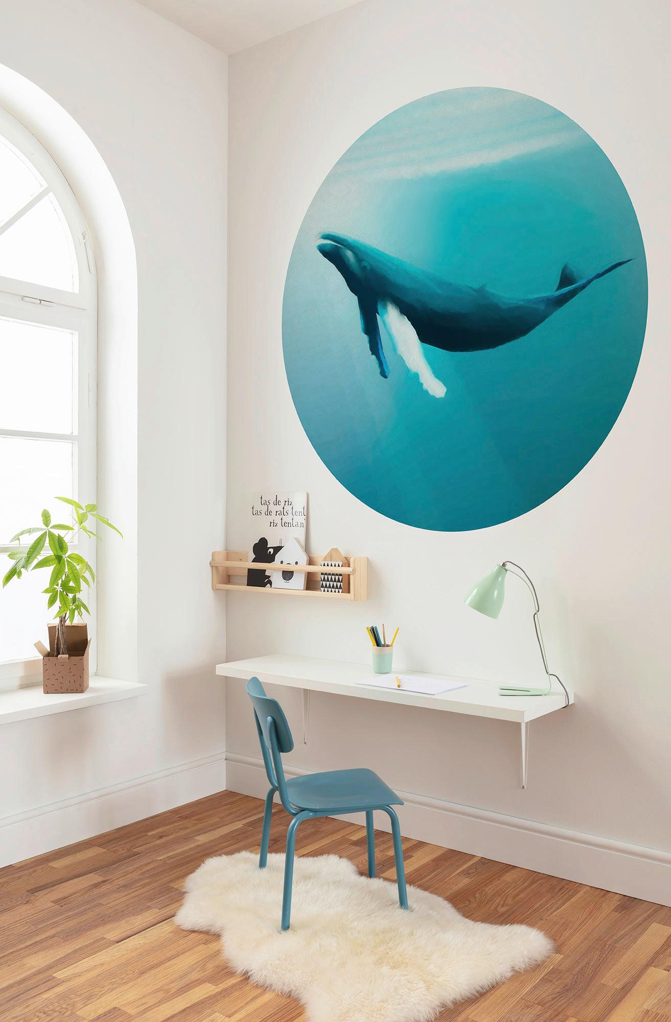 Fototapete D1-081 Whale Watching - Blau, Trend (125/125cm)