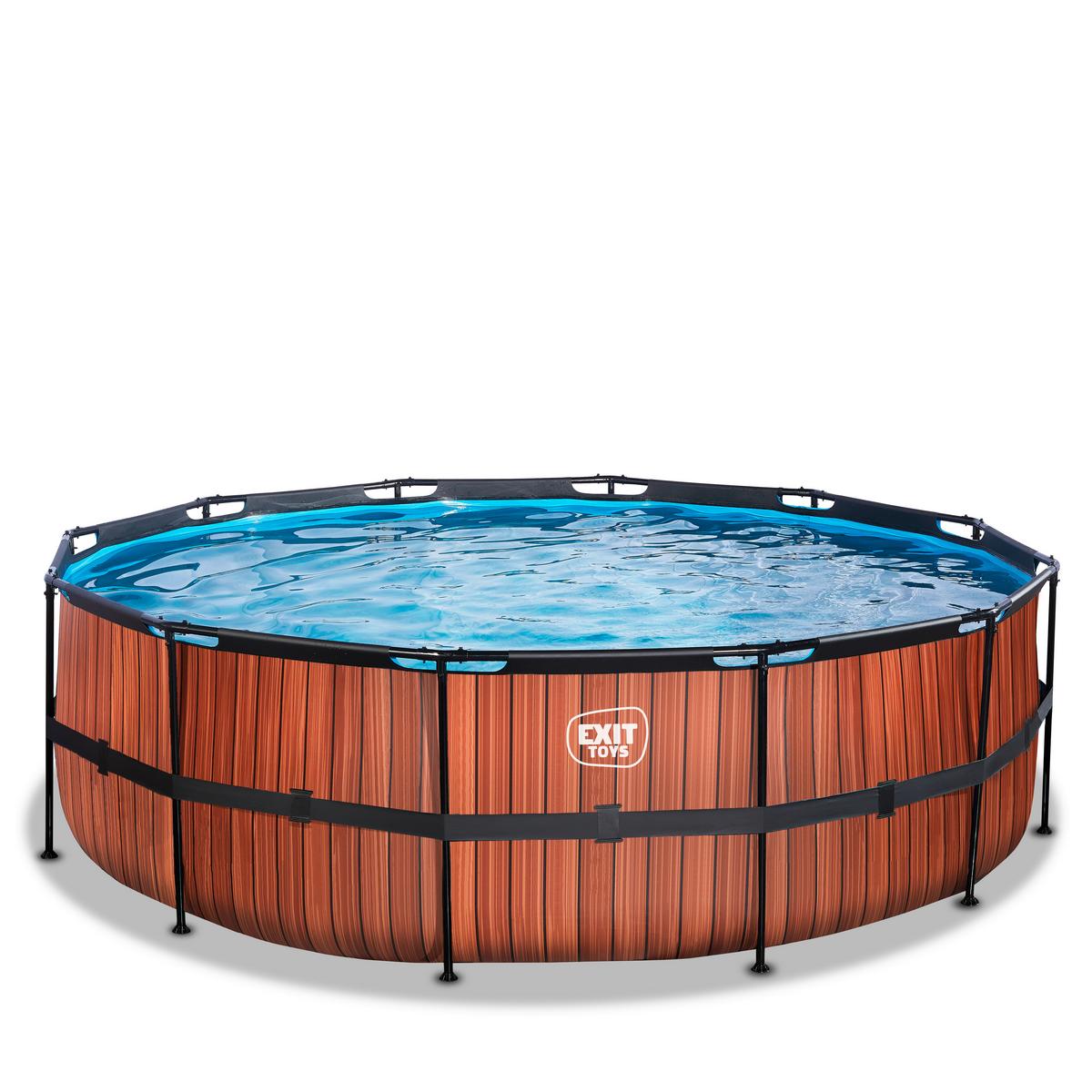 Pool-set 3-teilig Braun, D/h: 450x122cm - Braun, KONVENTIONELL, Kunststoff (450/122cm) - EXIT Toys
