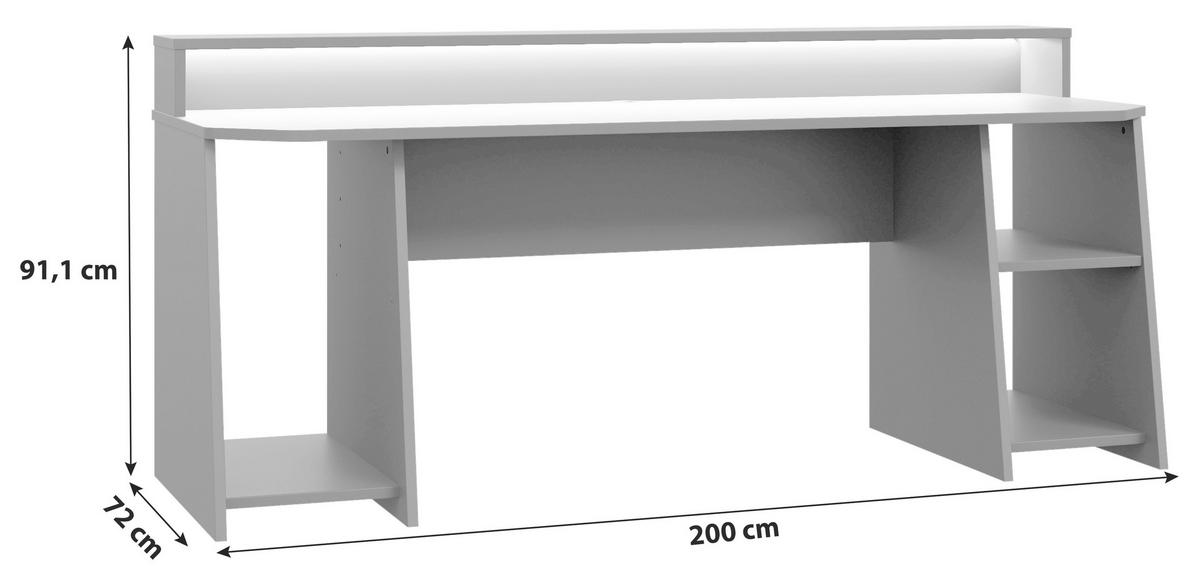 Herní stůl TEZAUR černá 200 CM - černá, Moderní, kov/kompozitní dřevo (200/72/91cm)