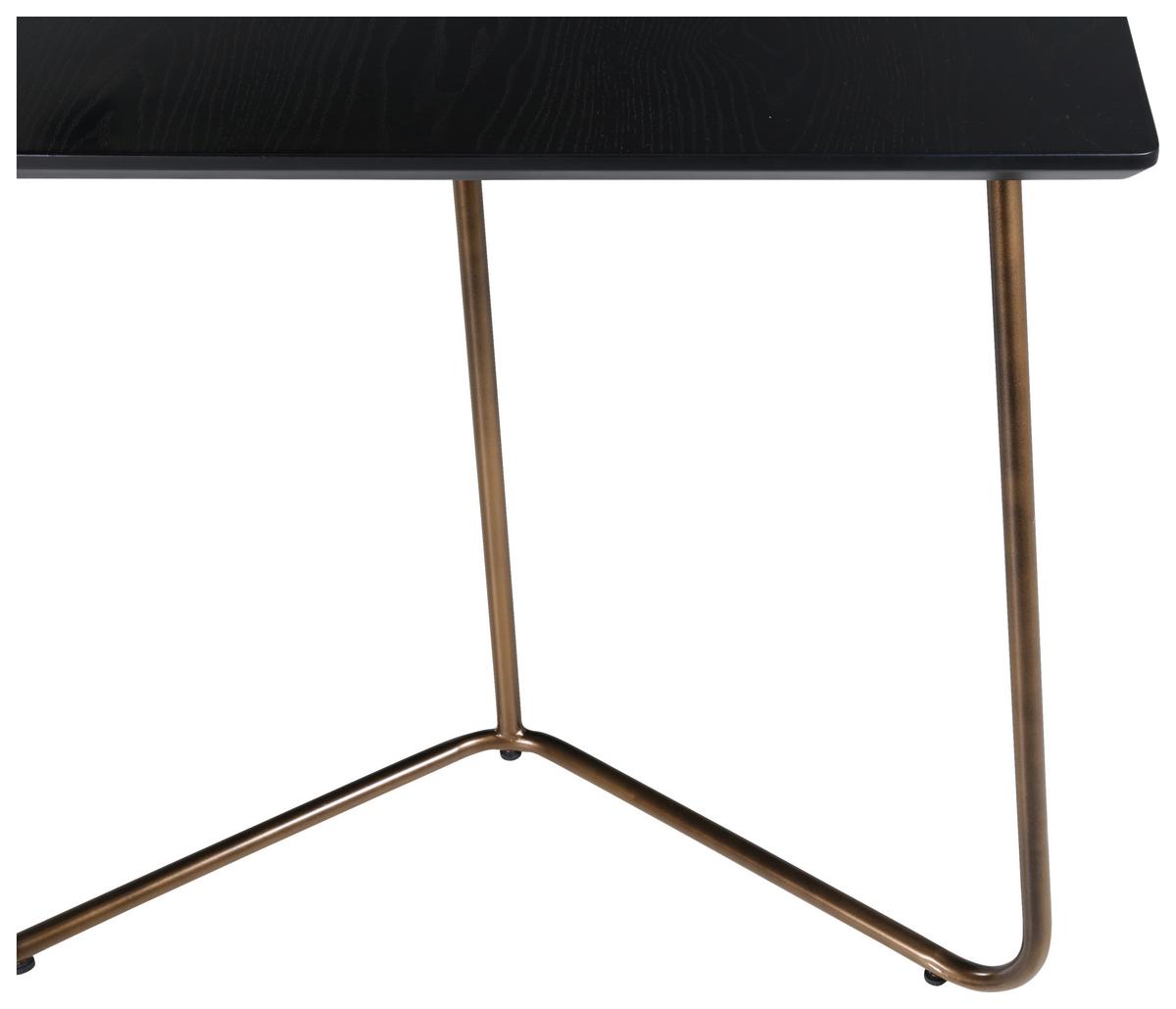 Esstisch Petra - Messingfarben/Schwarz, Design, Holzwerkstoff/Metall (180/90/75cm) - Livetastic