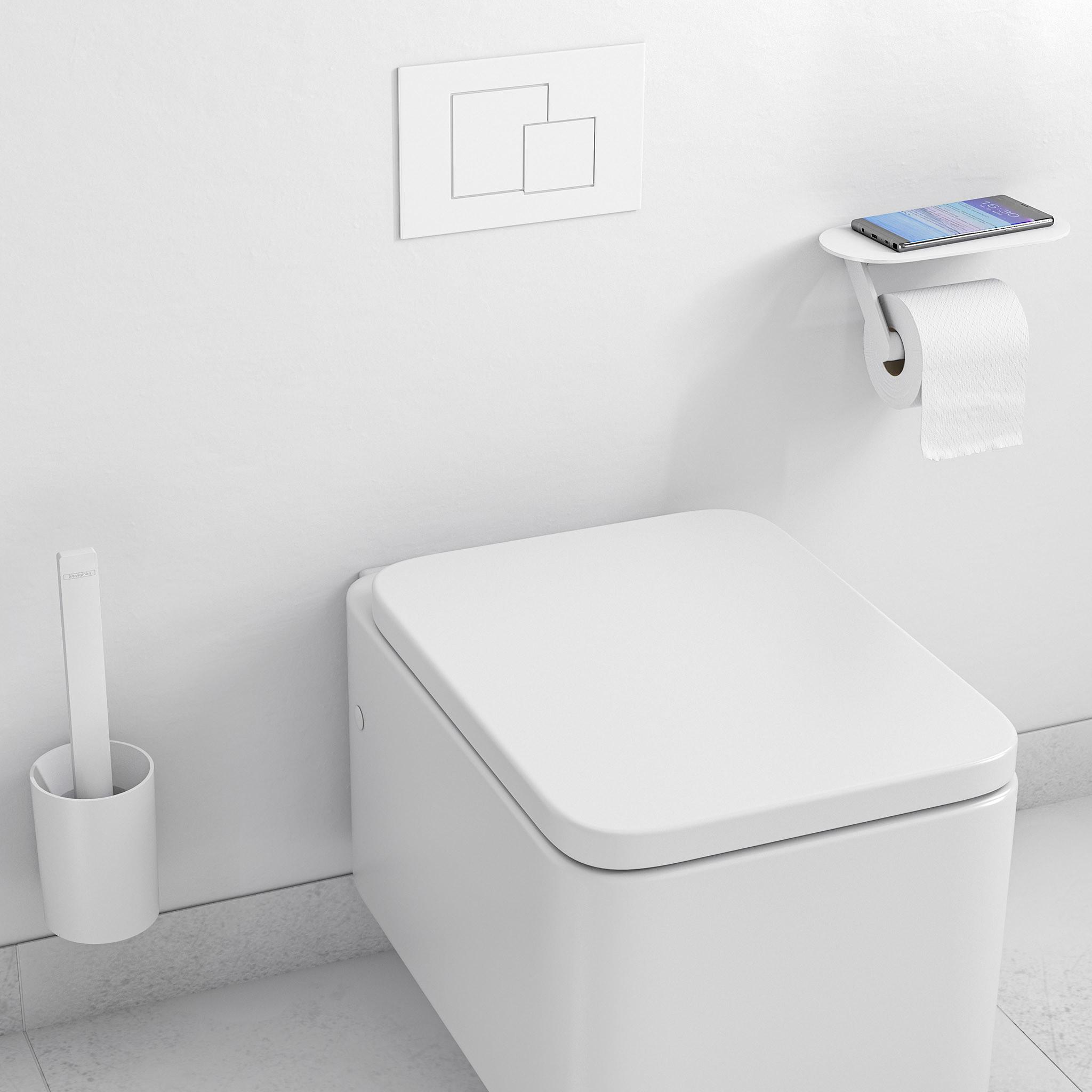 Toilettenpapierhalter Wandmontage Kunststoff - Weiß, Basics, Kunststoff (39,7/16,7/24,6cm) - Hansgrohe