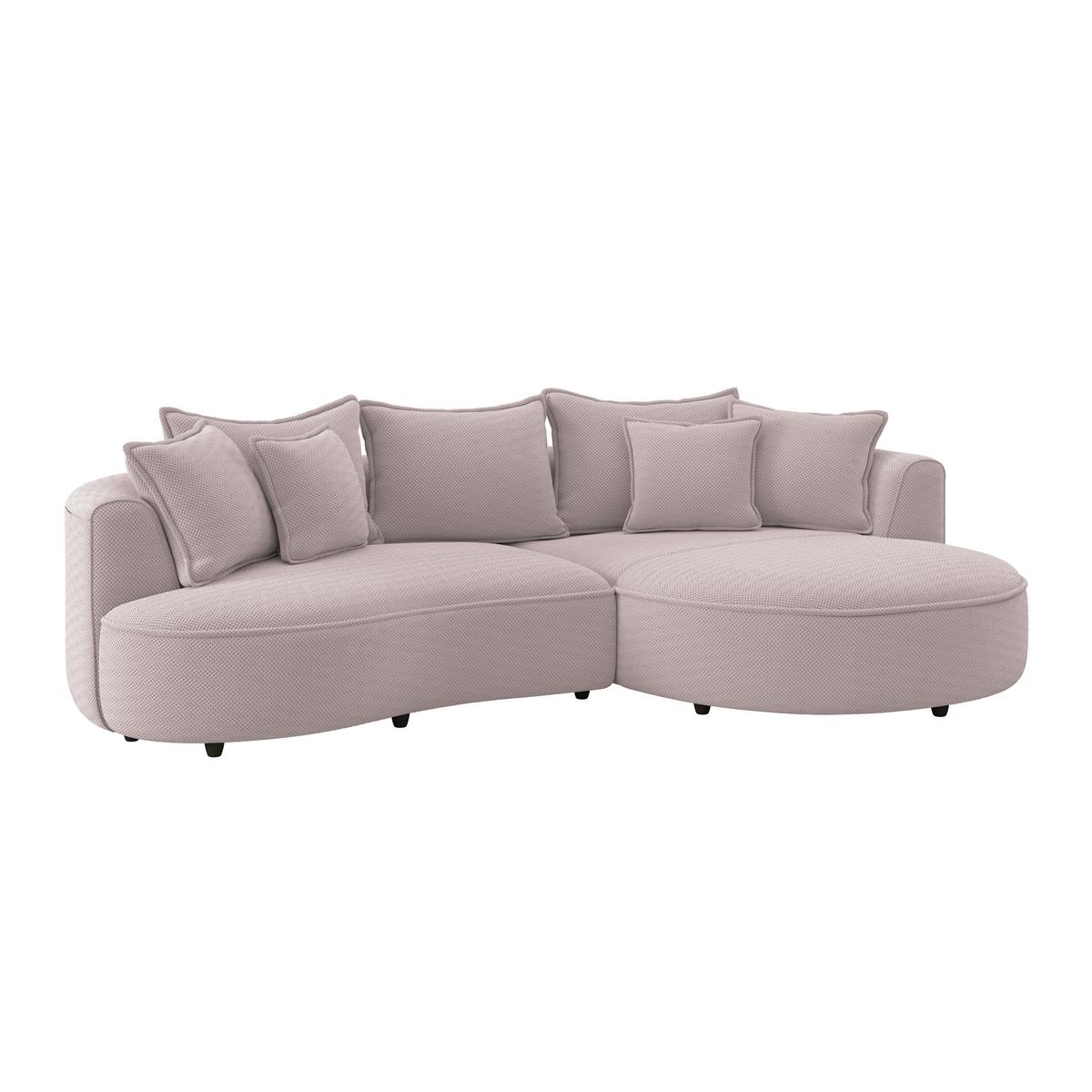 Ecksofa Levi - Hellrosa/Schwarz, MODERN, Textil (287/168cm)