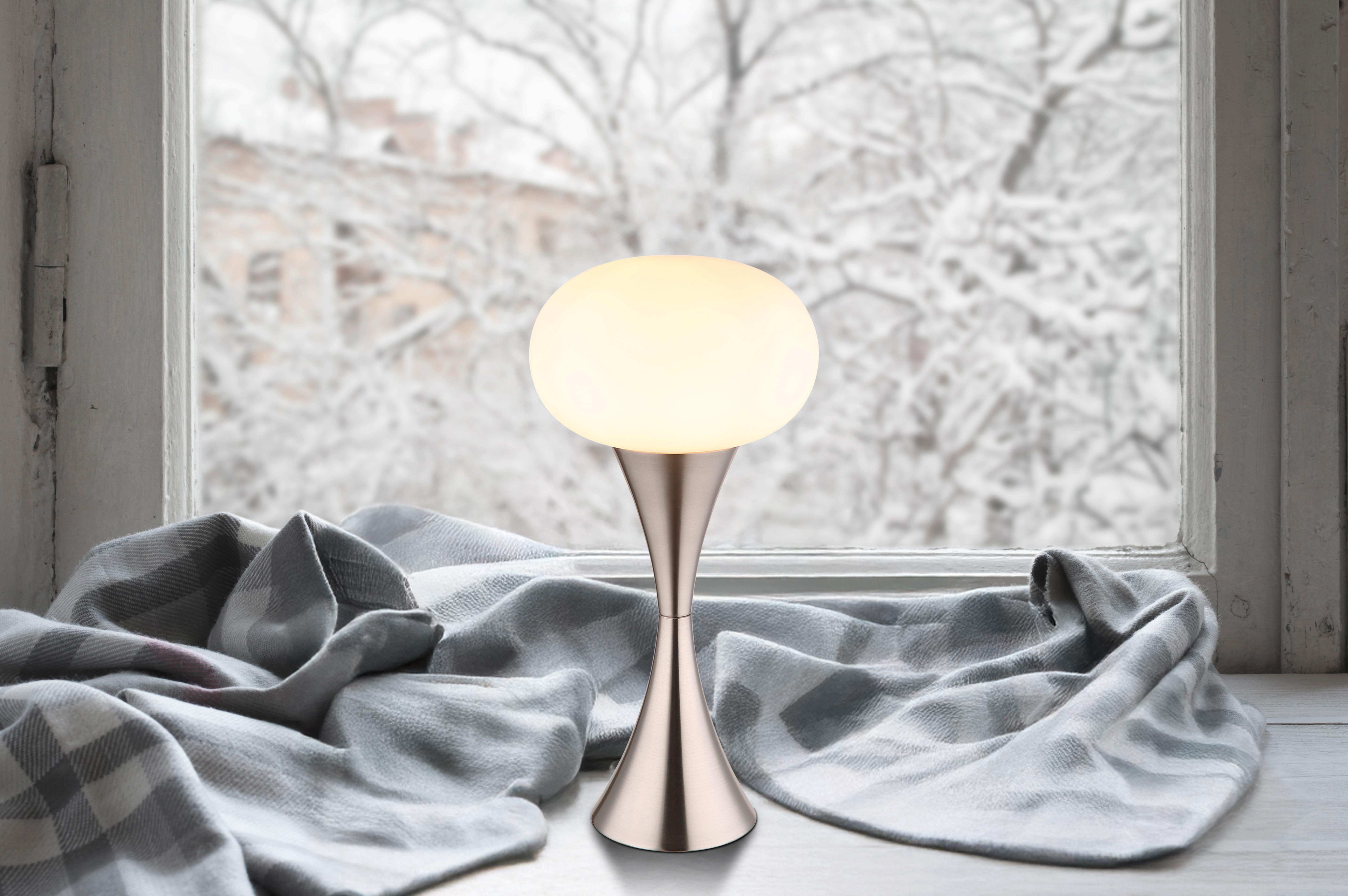Tischleuchte 21027n - Opal/Schwarz, Design, Glas/Kunststoff (18/36,9cm) - Globo