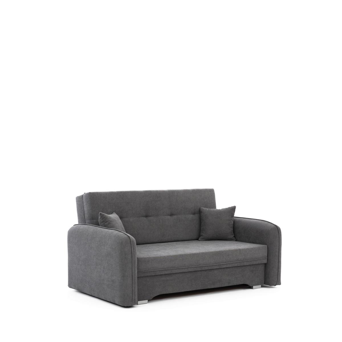 Schlafsofa Laine Grau, B: 155 cm - Silberfarben/Grau, Design, Textil (155/105/75cm) - MID.YOU