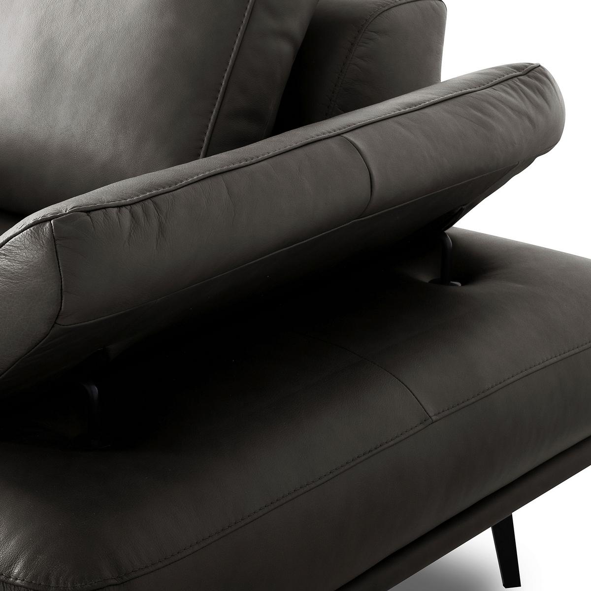 Ecksofa Como Echtleder Anthrazit 237x306 - Anthrazit/Schwarz, Design, Leder (237/306cm) - Livetastic