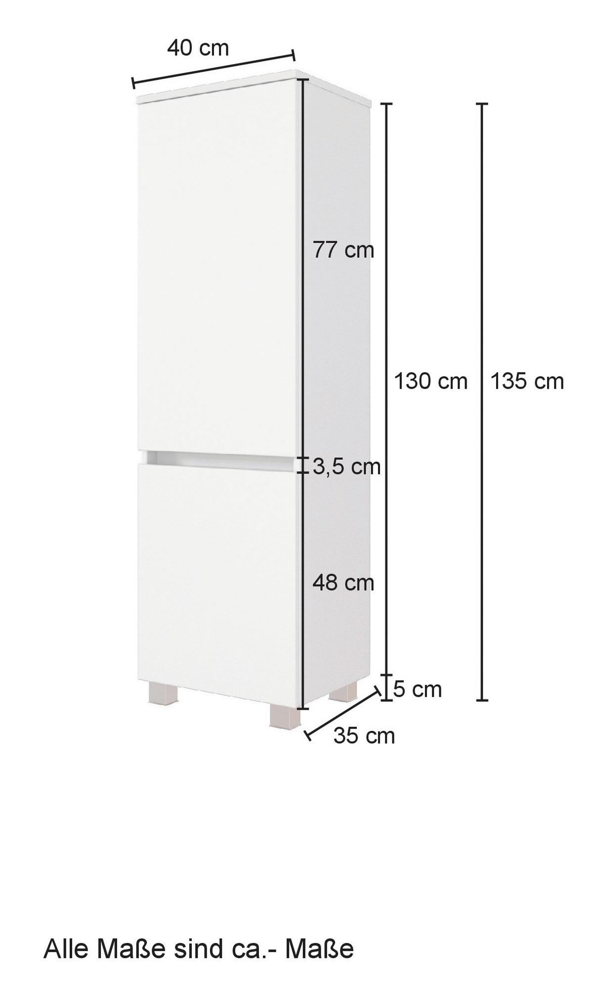 Midischrank Kopenhagen B: 40 Cm Grau/eiche Dekor - Eichefarben/Silberfarben, KONVENTIONELL, Holzwerkstoff (40/130/35cm) - Held